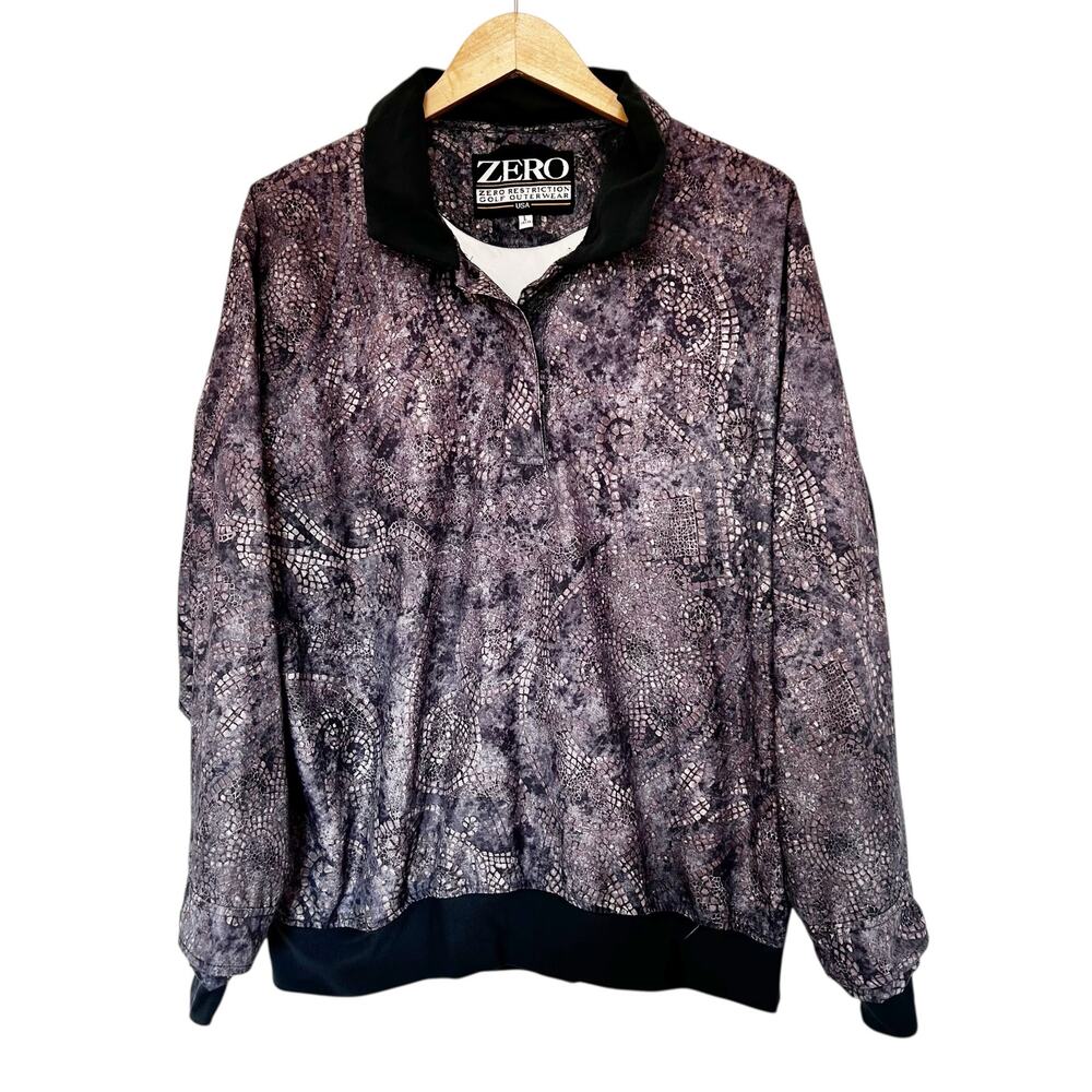 Zero Restriction Golf Outerwear Gray Printed Pull… - image 2